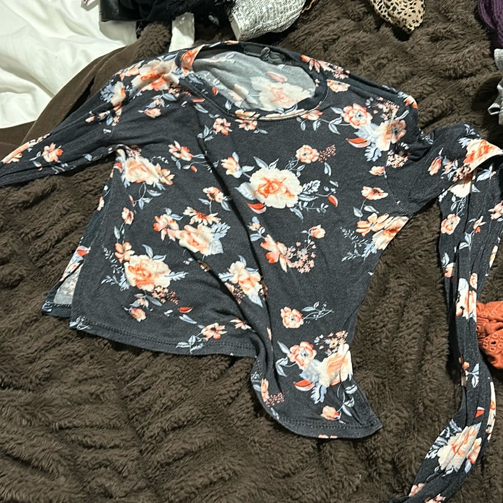 Floral long sleeve navy